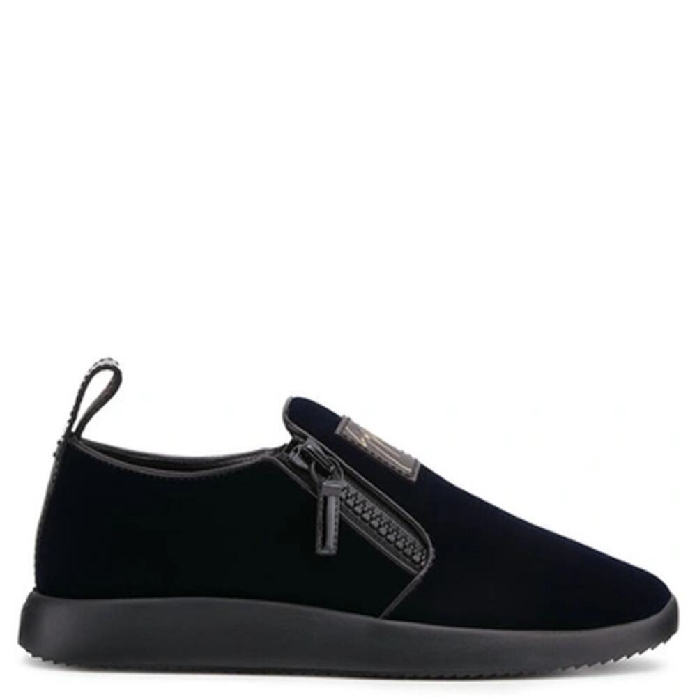 Giuseppe Zanotti Sz 40 Conley Zip Black Velvet Loafers Mens Sz 7